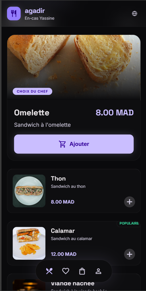 Dark Purple (Lumina) restaurant menu template preview