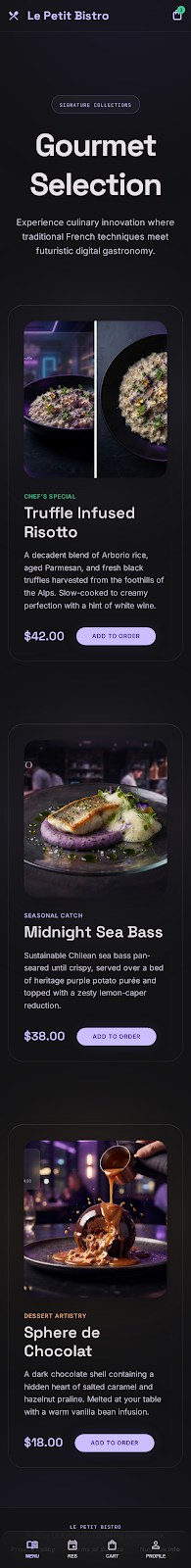 Floating Glass restaurant menu template preview