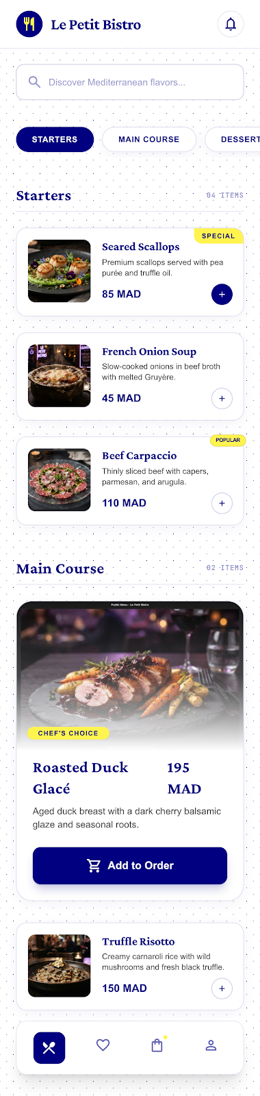 Mediterranean Azure restaurant menu template preview