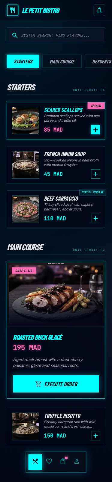 Neon Street restaurant menu template preview