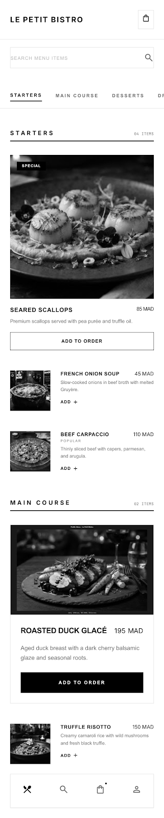 Nordic Minimal restaurant menu template preview