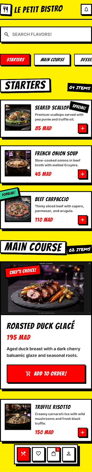Pop Art restaurant menu template preview