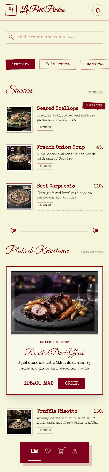 Vintage Bistro restaurant menu template preview